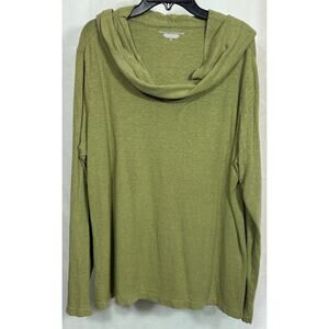Royal Robbins XL Hemp Organic Cotton Green Cowl Neck Long Sleeve Hoodie Top